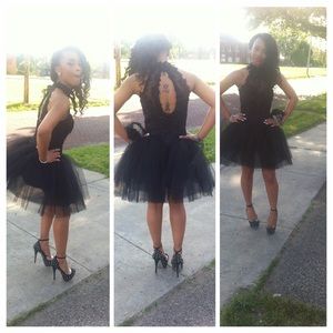 Black Back Out Prom Dress